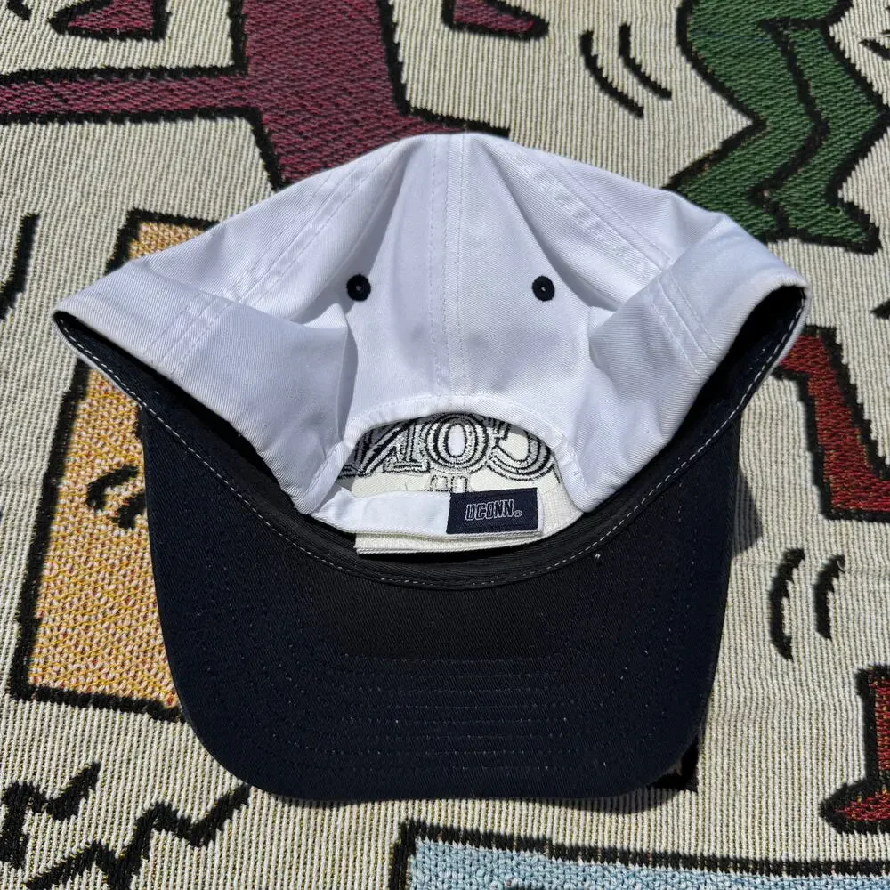 White UCONN Huskies Top of the World Embroidered Adjustable Hat